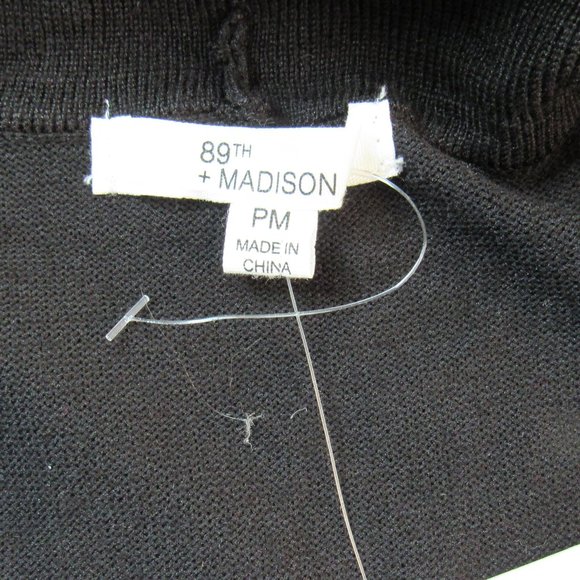 89th & Madison Women's Black Open Front Sweater Cropped Shrug Cardigan Size PM - Picture 3 of 7